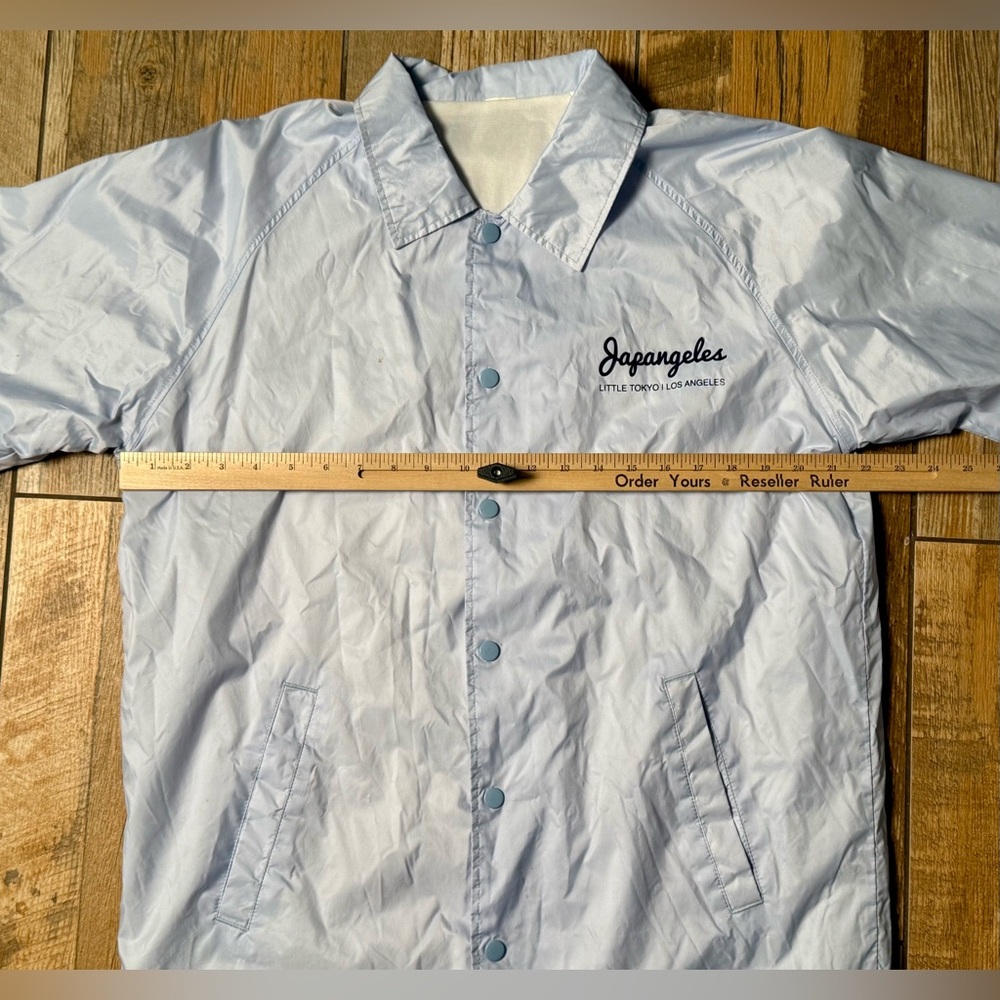 Japangeles Little Tokyo Los Angeles Blue Nylon Windbreaker Jacket Men's MEDIUM - Picture 8 of 14